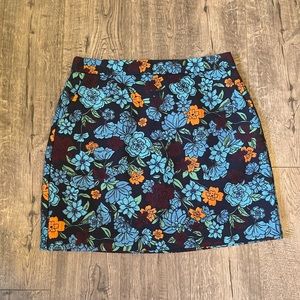 The Loft Floral Print Tapestry Like Mini Skirt, Size 8